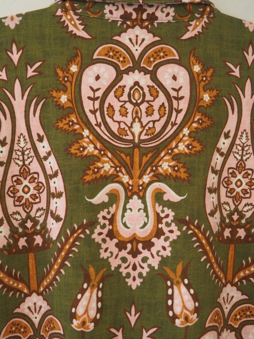 Spartina 449 Devin Polo Mercer House Damask Olive Short Sleeve Dress sz L - Picture 9 of 9